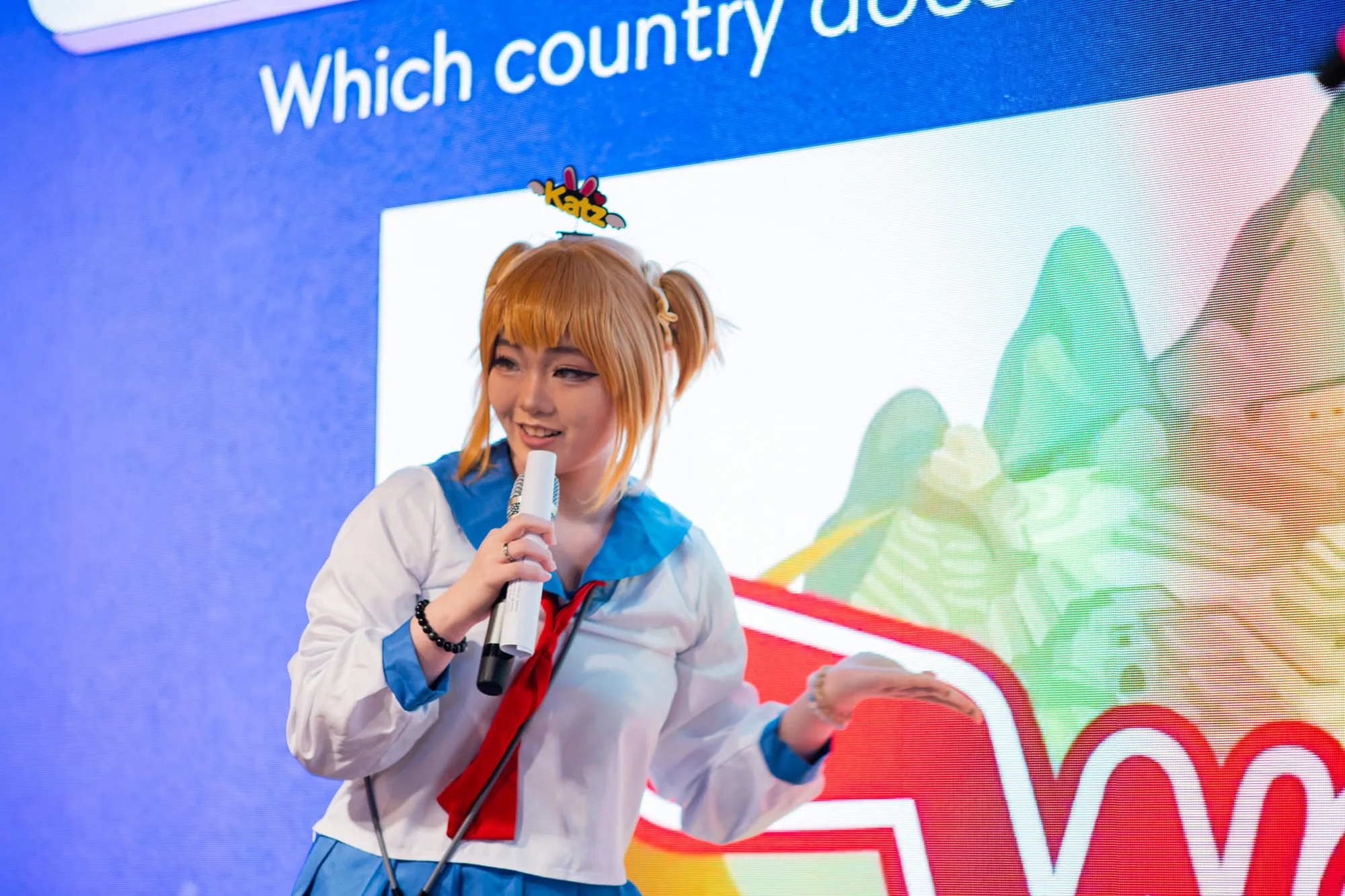 Katz at a meet-and-greet with cosplay fans