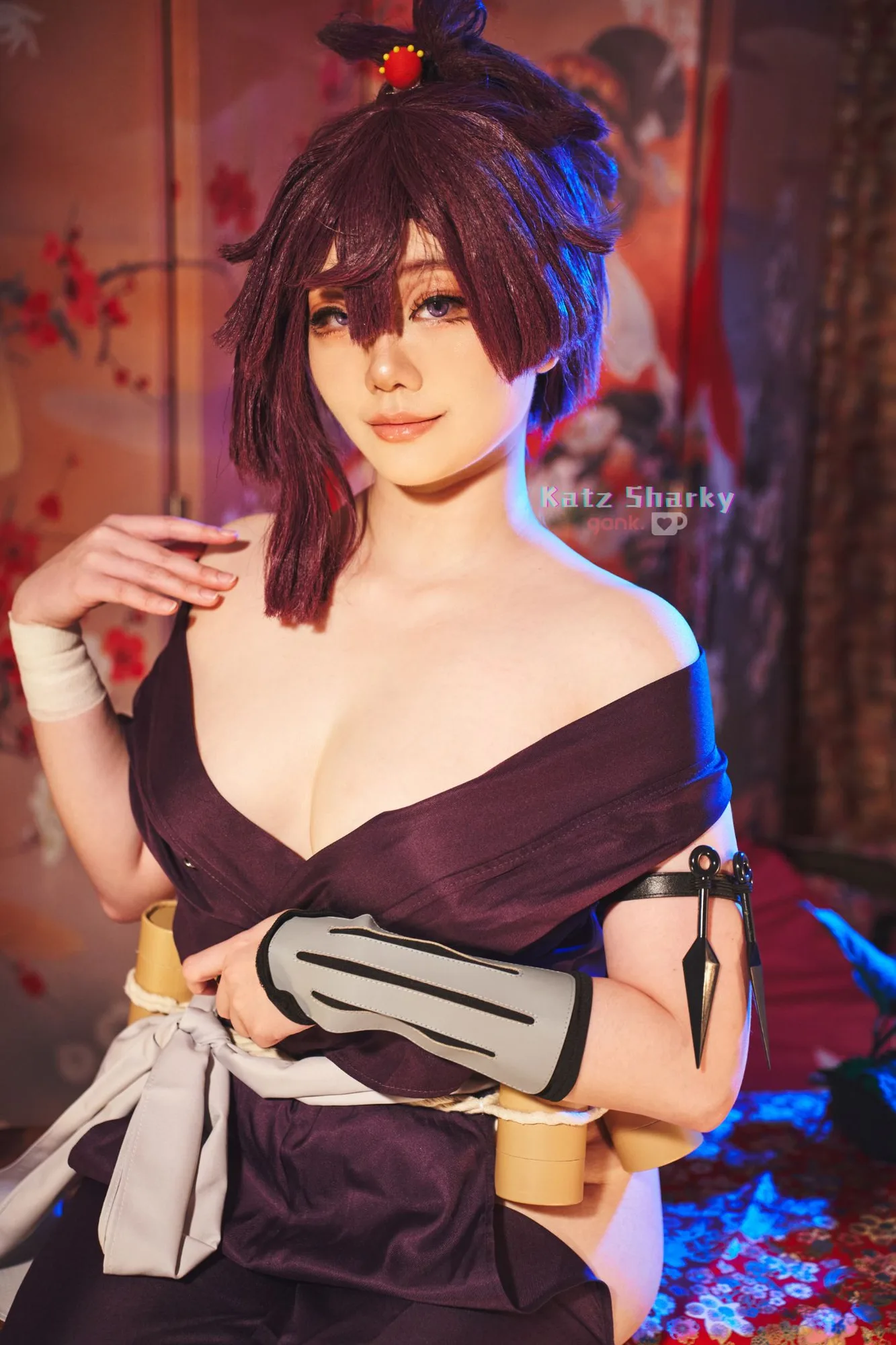 Katz in detailed character cosplay, full costume portrait